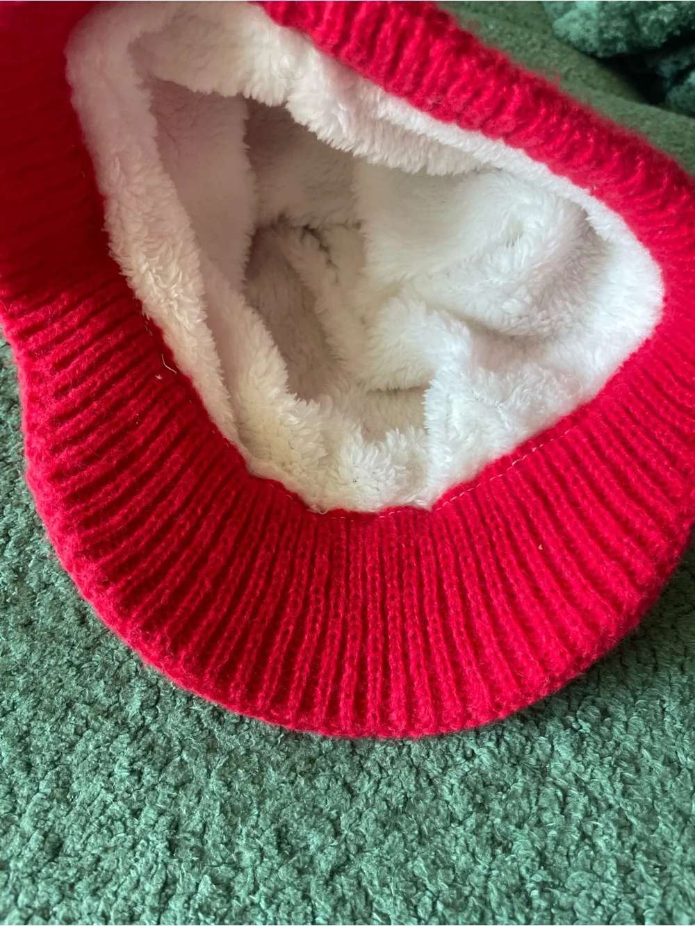 Bright Red Knit Visor Beanie